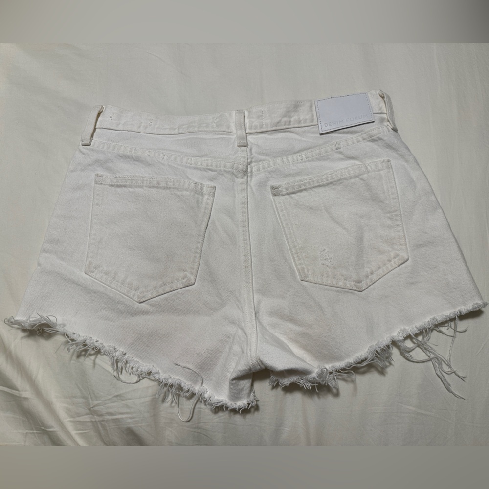 Denim Forum Aritzia White Denim Yoko High Rise Jean Short Size 28 - Picture 2 of 7